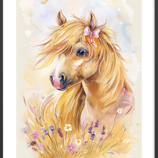 Sommerlyd i gylden manke - Black Frame, With White Border