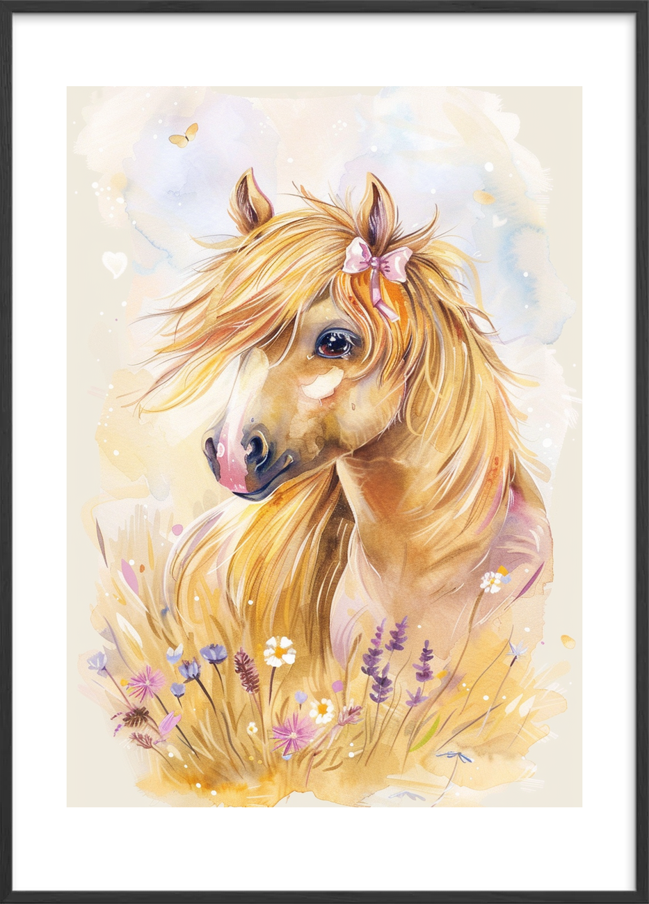 Sommerlyd i gylden manke - Black Frame, With White Border