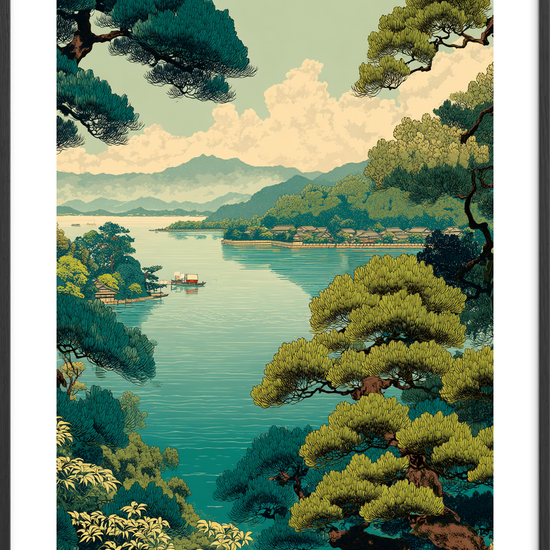 Bølgernes stille hvisken - Black Frame, With White Border