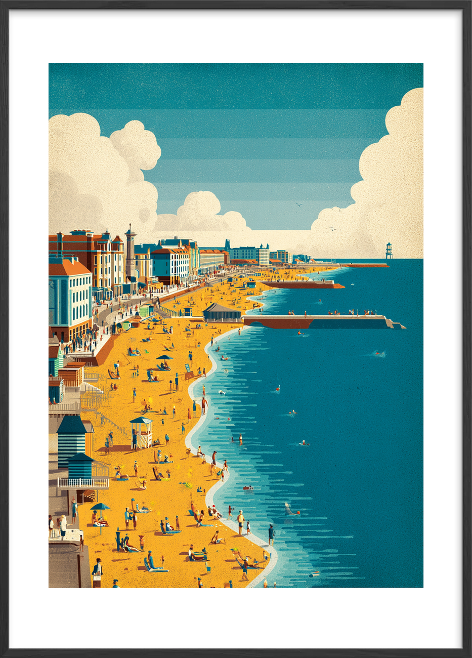 Havets salte sus - Black Frame, With White Border