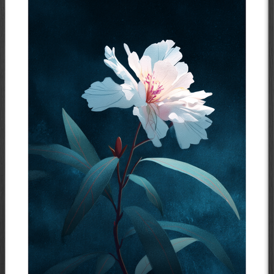 Silkesus i måneskin - Black Frame, With White Border