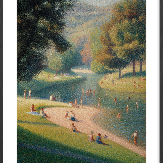 Sommerens sus i græsset - Black Frame, With White Border