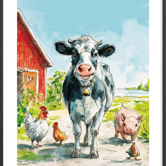 Klokkens lune sang - Black Frame, With White Border