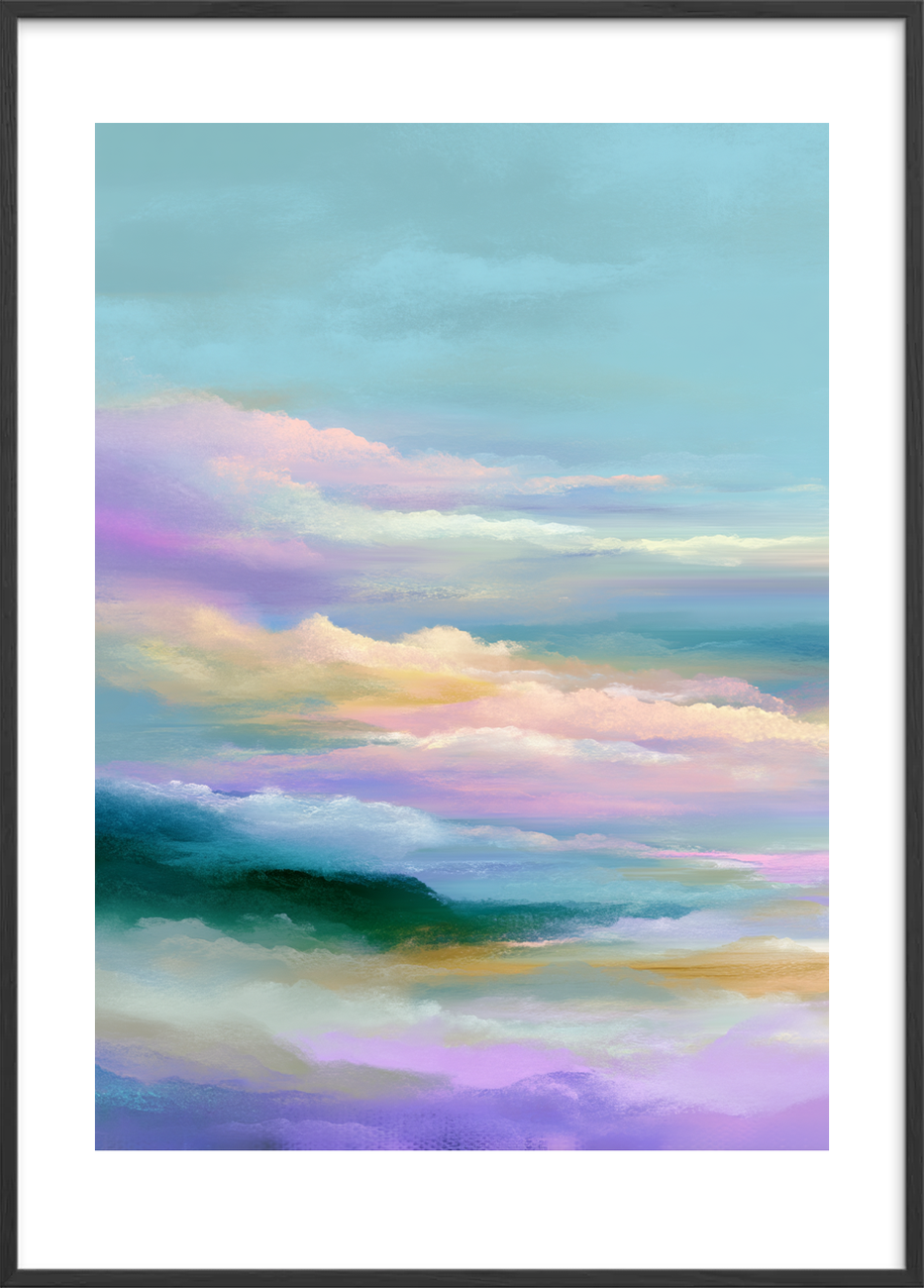 Himmelens bløde hvisken - Black Frame, With White Border