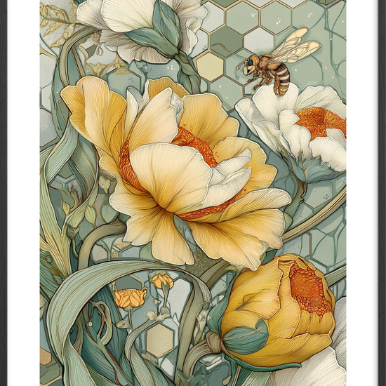 Summen af gyldent silke - Black Frame, With White Border