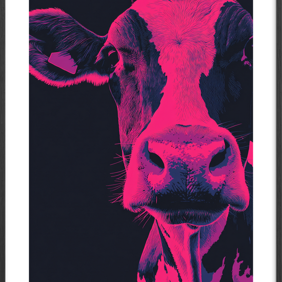 Neonkoens stille åndedræt - Black Frame, With White Border