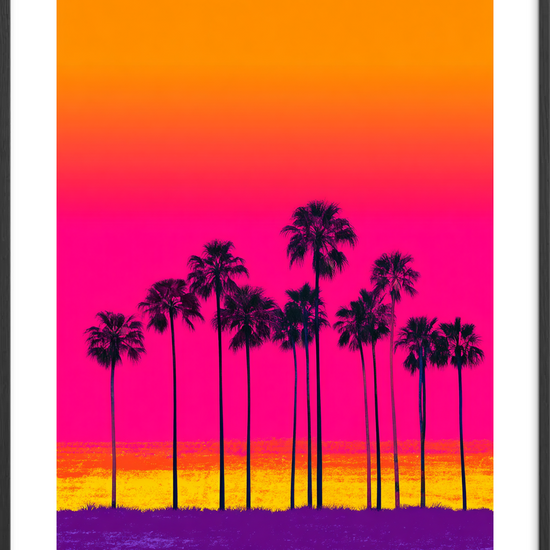 Sommerens sus i neon - Black Frame, With White Border