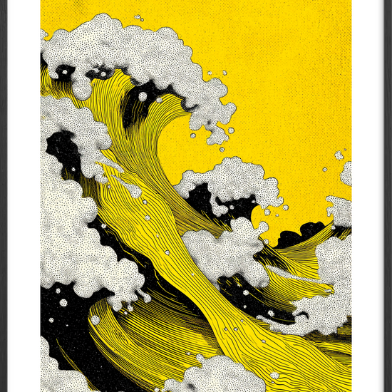 Hviskende gyldne bølger - Black Frame, With White Border