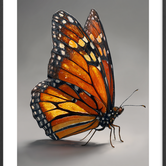 Sommerfuglens silkebløde hvisken - Black Frame, With White Border