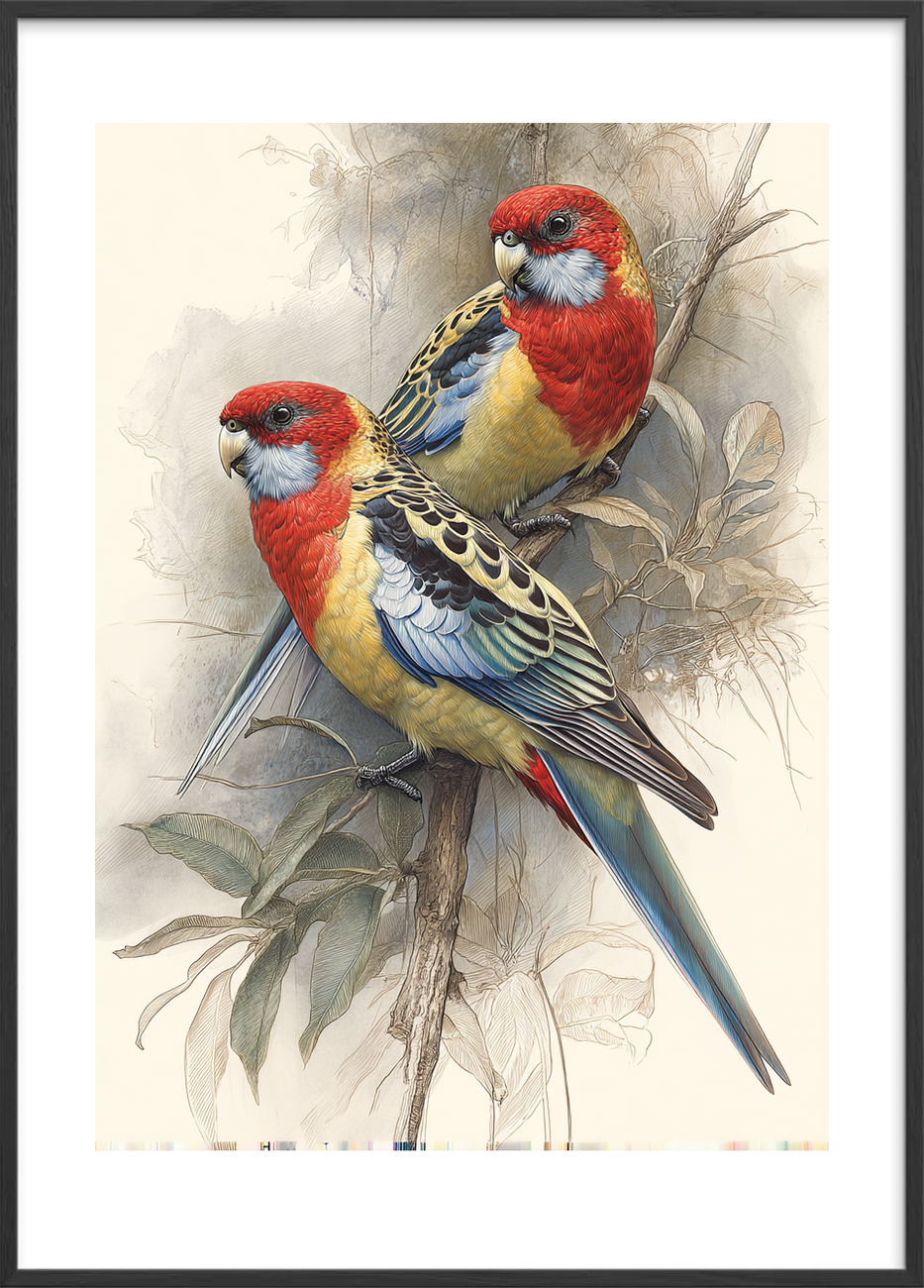 Sang af silke - Black Frame, With White Border