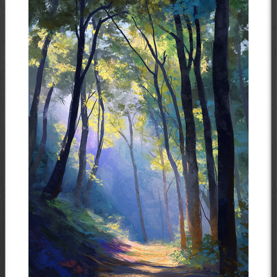 Morgenduggens stille sang - Black Frame, With White Border