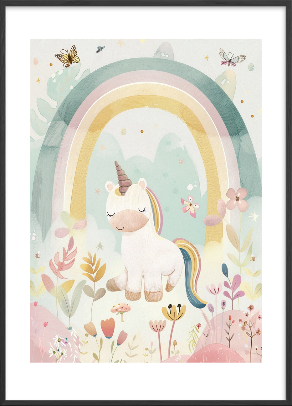 Silke under regnbuens åndedrag - Black Frame, With White Border