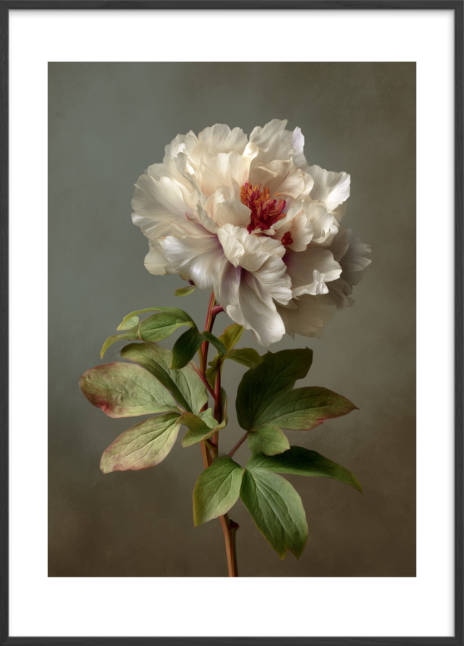 Silkesus i hvide lag - Black Frame, With White Border