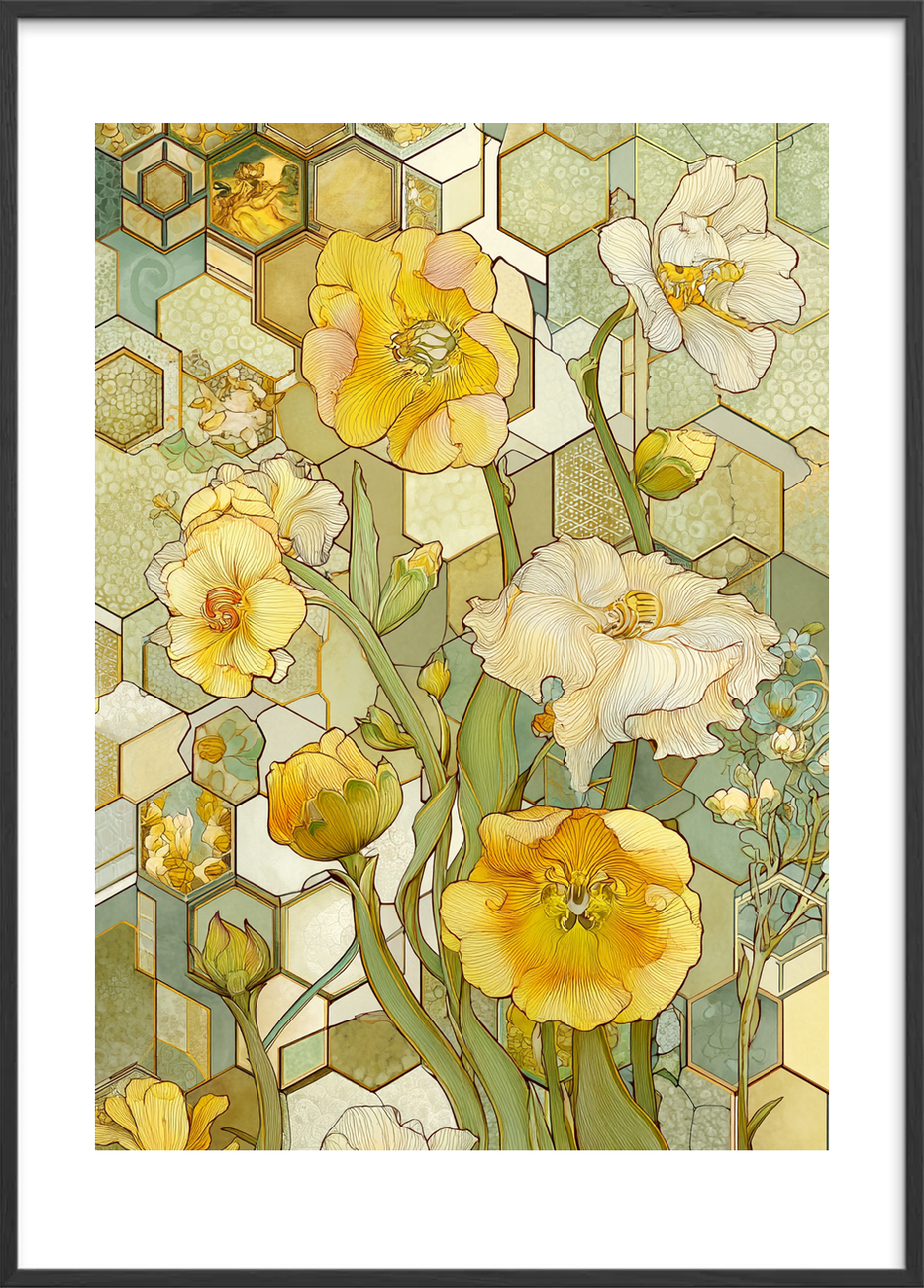 Honningduftens stille sus - Black Frame, With White Border