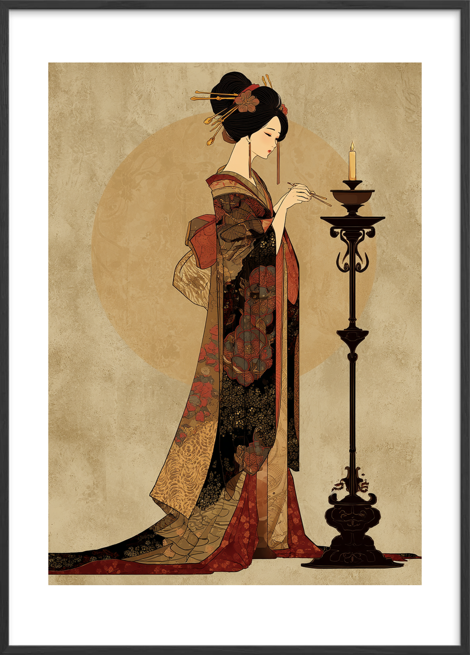 Silkens kølige kærtegn - Black Frame, With White Border