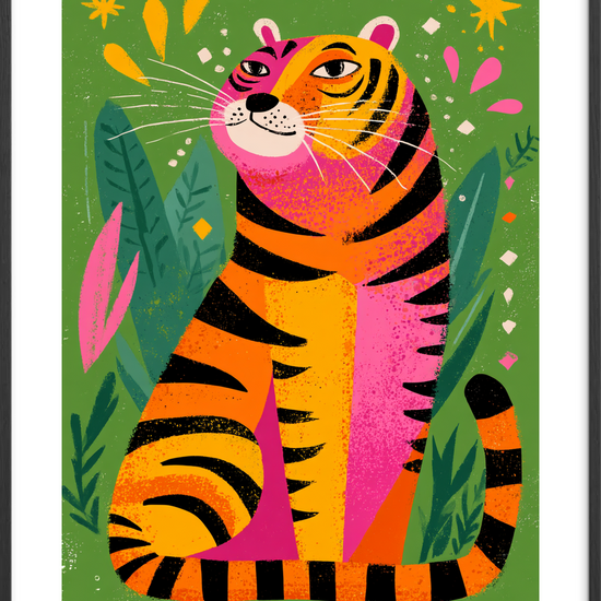 Stille brøl i farver - Black Frame, With White Border