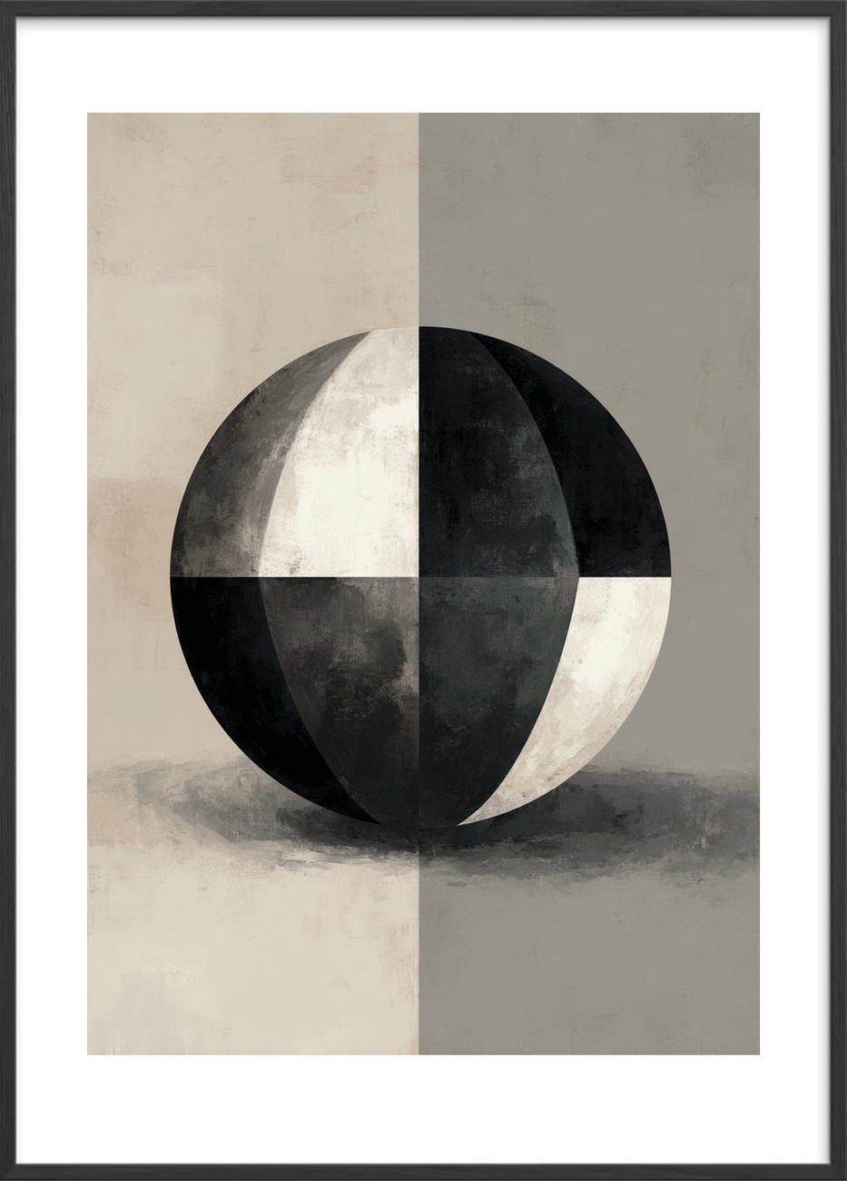 Stum symfoni i gråtoner - Black Frame, With White Border