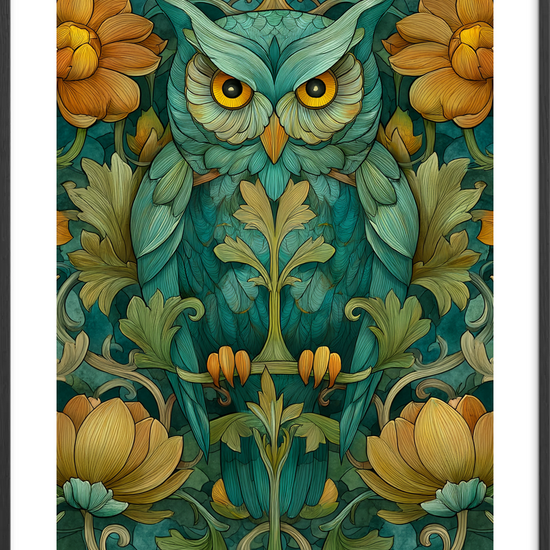 Uglens smaragdklang - Black Frame, With White Border