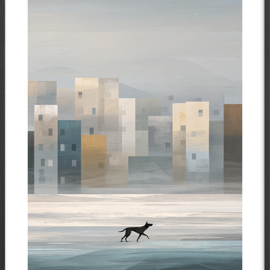 Ekko af ensom vandring - Black Frame, With White Border