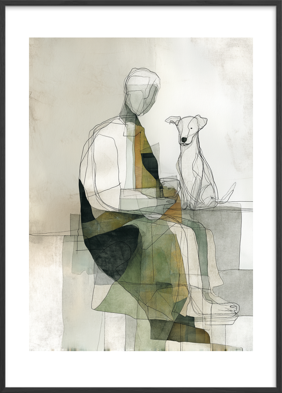 En smag af stille selskab - Black Frame, With White Border