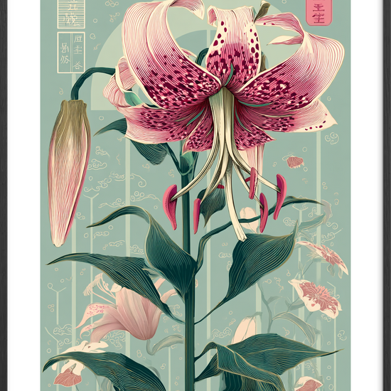 Stille hvisken fra liljen - Black Frame, With White Border