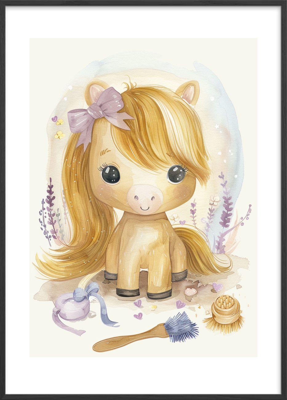 Lavendelens blide hvisken - Black Frame, With White Border