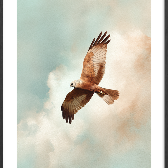 Vindens stille hvisken - Black Frame, With White Border