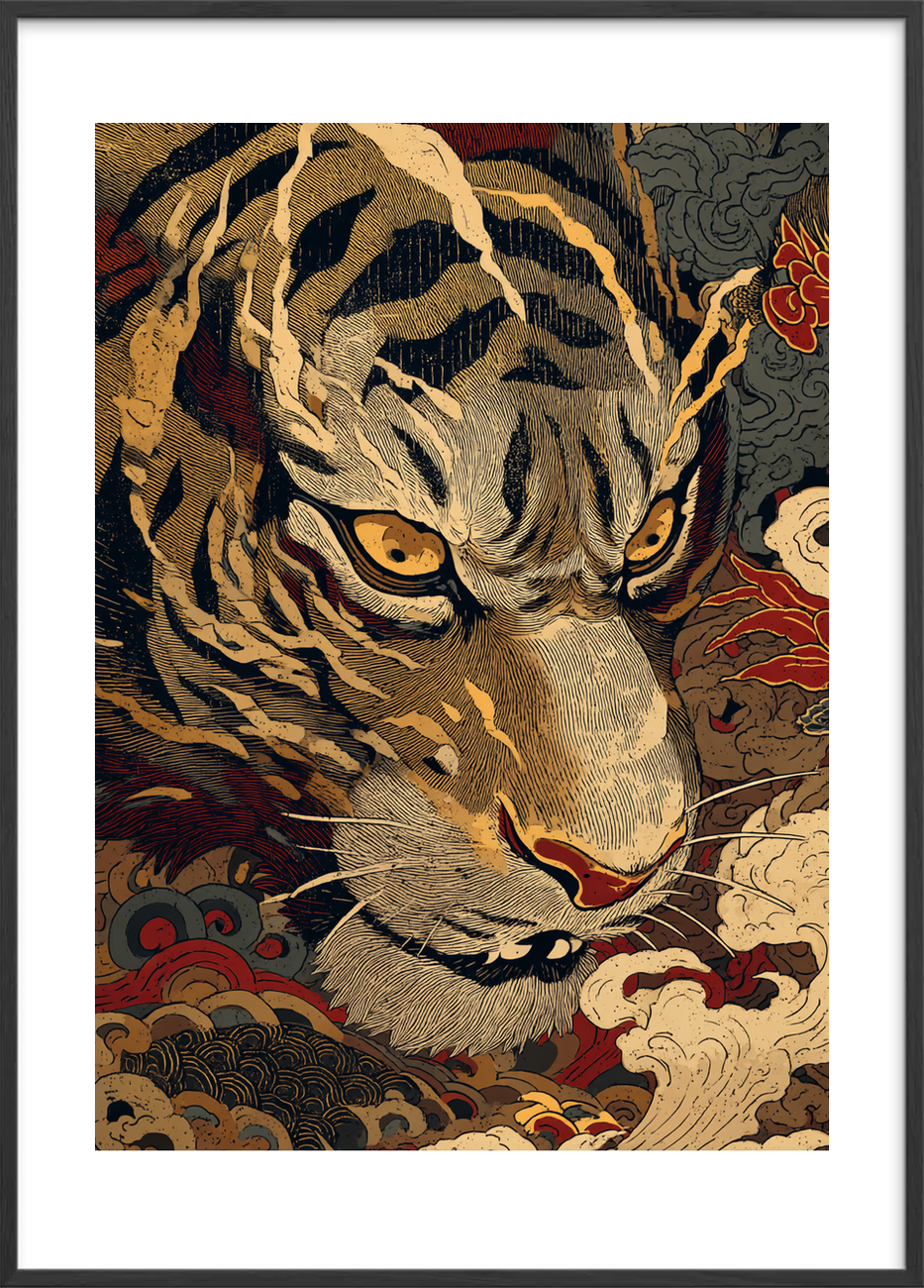 Brøl gennem silkebløde skyer - Black Frame, With White Border