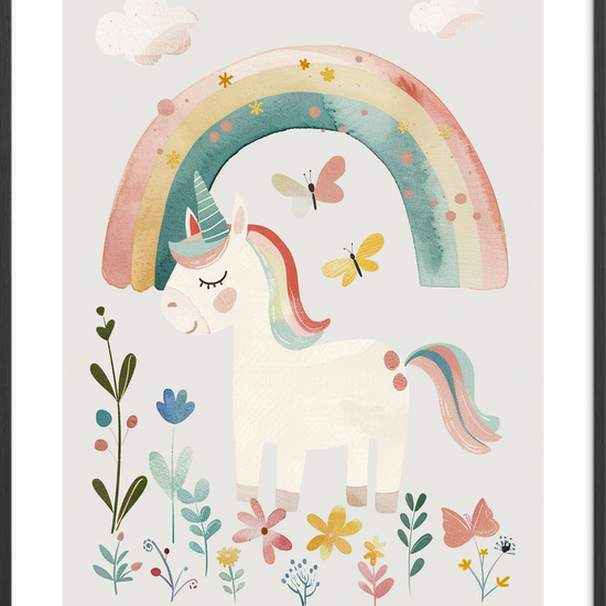 Enhjørningens stille melodi - Black Frame, With White Border