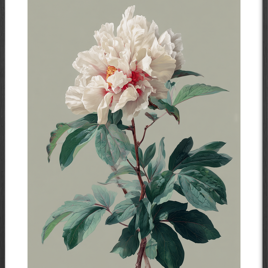 Suk fra silkeblød blomst - Black Frame, With White Border