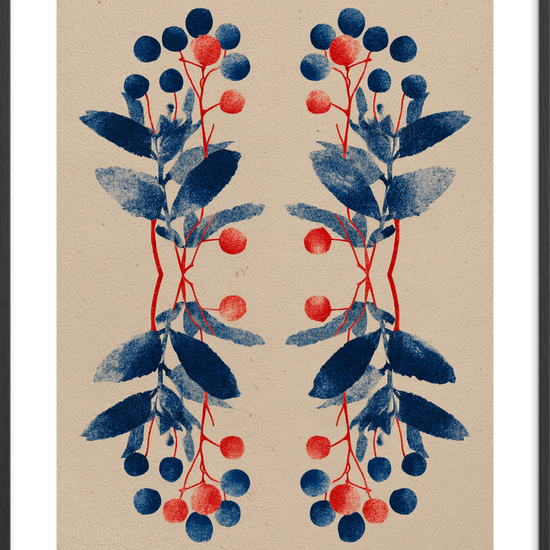 Smagen af blå bær - Black Frame, With White Border