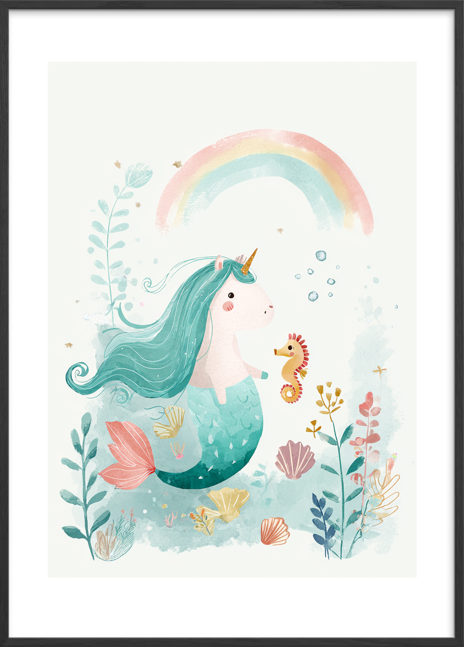 Regnbuens salte hvisken - Black Frame, With White Border