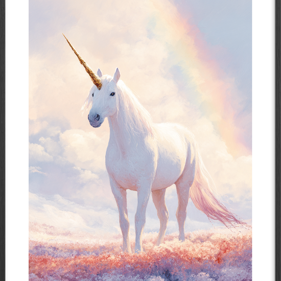 Enhjørningens stille sang - Black Frame, With White Border