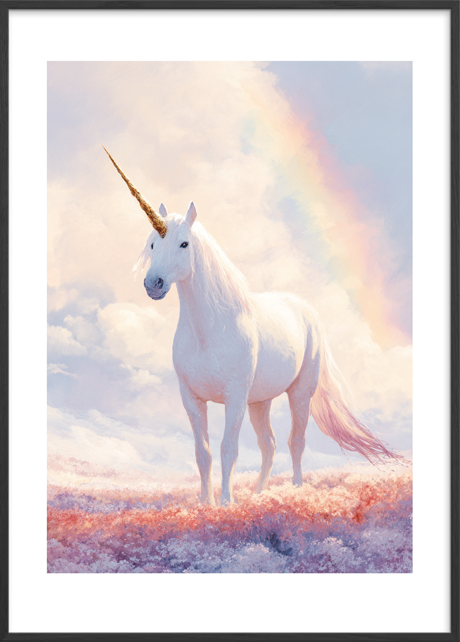 Enhjørningens stille sang - Black Frame, With White Border