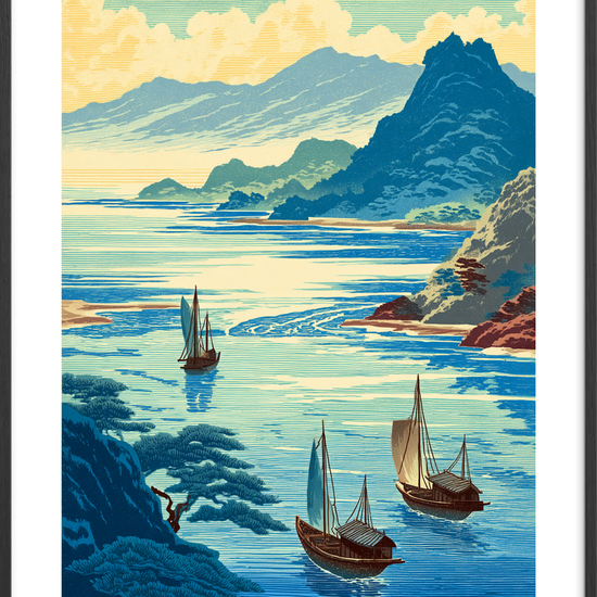 Saltvandets kølige hvisken - Black Frame, With White Border