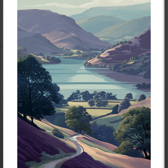 Vindens blide hvisken - Black Frame, With White Border