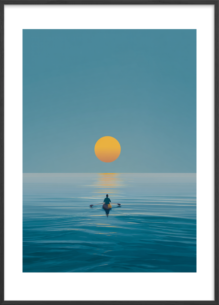 Solens varme på tungen - Black Frame, With White Border