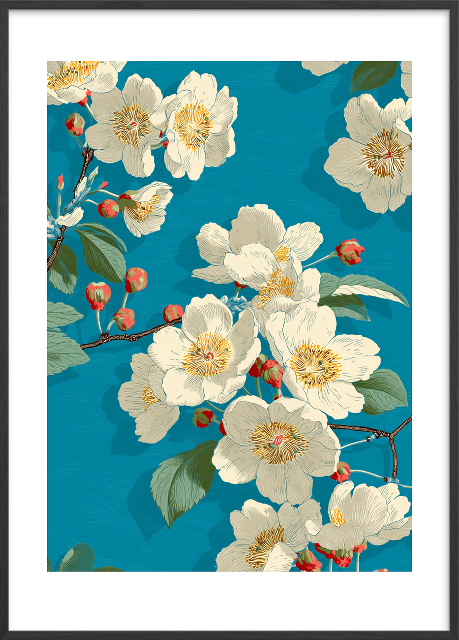 Blid duft af sommerregn - Black Frame, With White Border