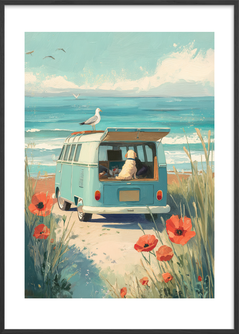 Havets salte hvisken - Black Frame, With White Border