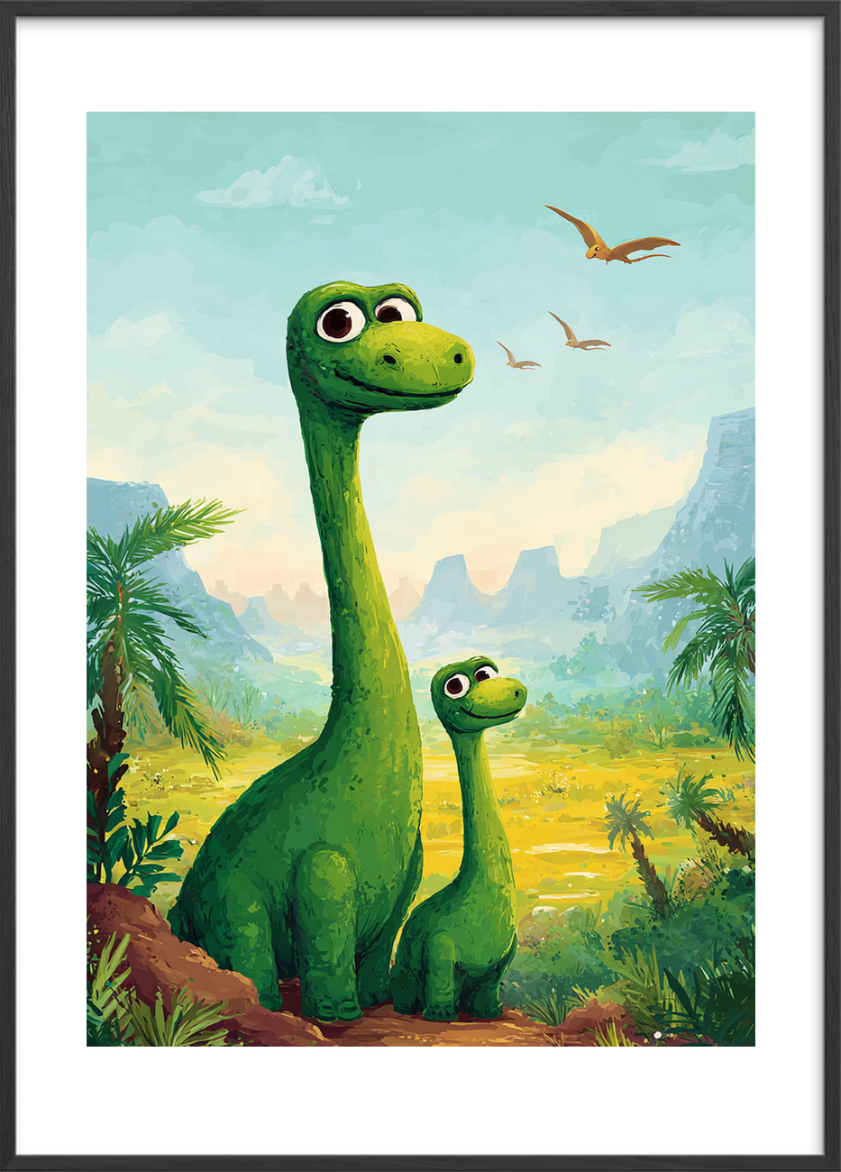 Langhalsenes sagte sus - Black Frame, With White Border