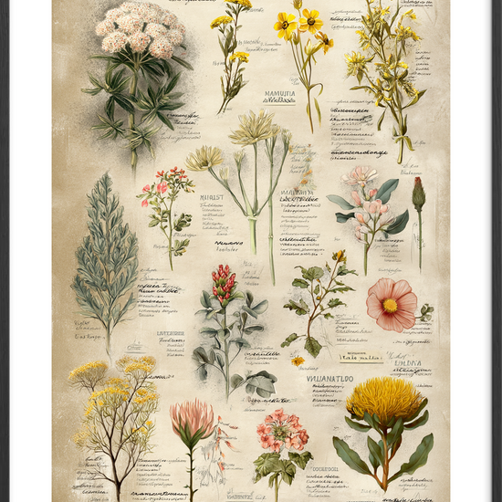 Blomsternes stille symfoni - Black Frame, With White Border