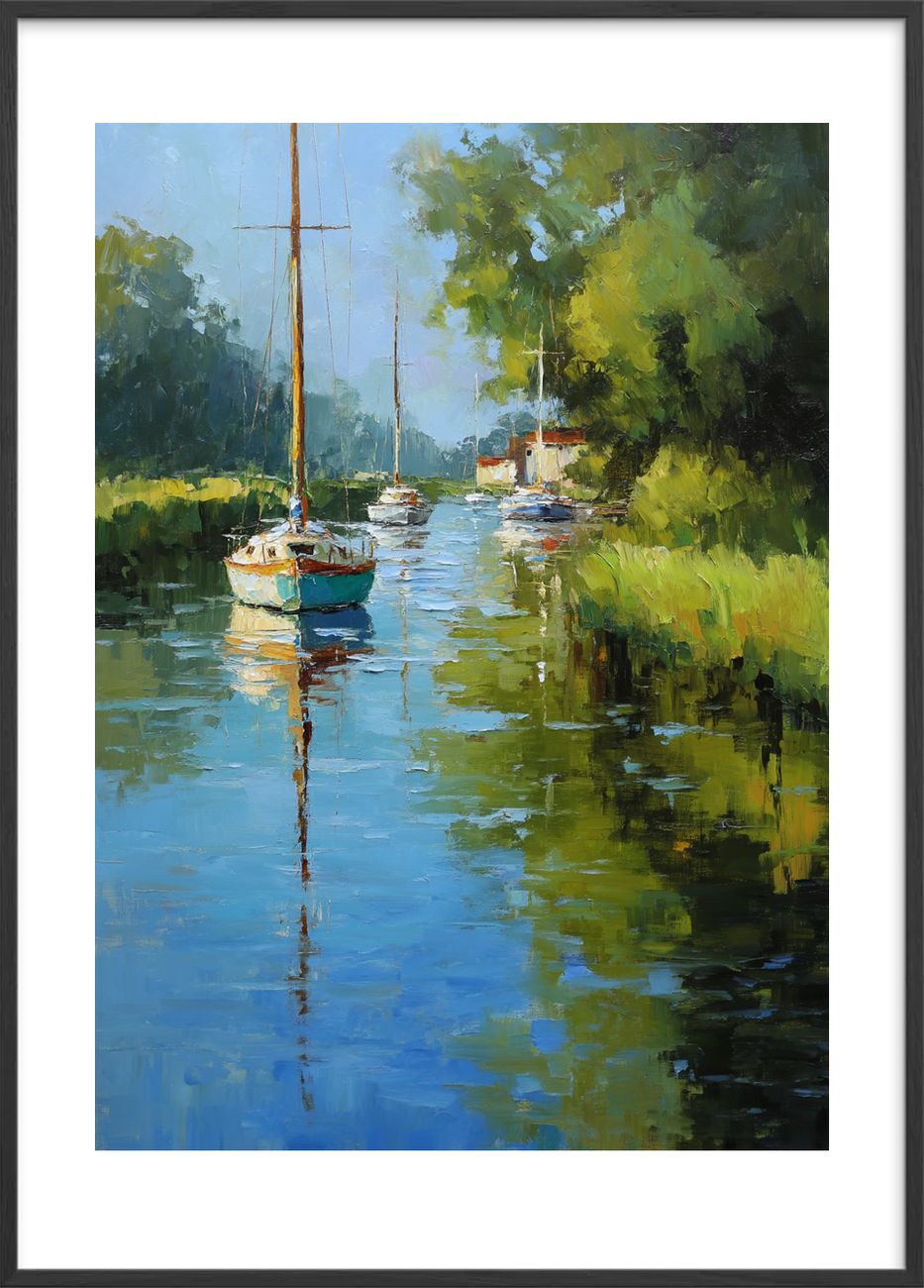 Spejlets stille sang - Black Frame, With White Border