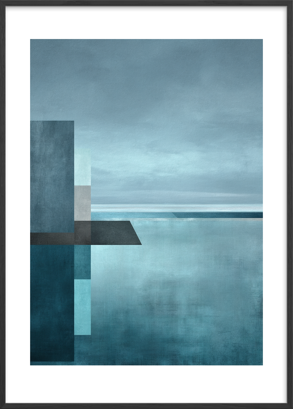 Salt på tungen ved horisonten - Black Frame, With White Border