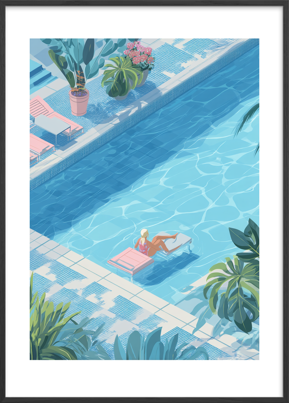 Vandets bløde kys - Black Frame, With White Border