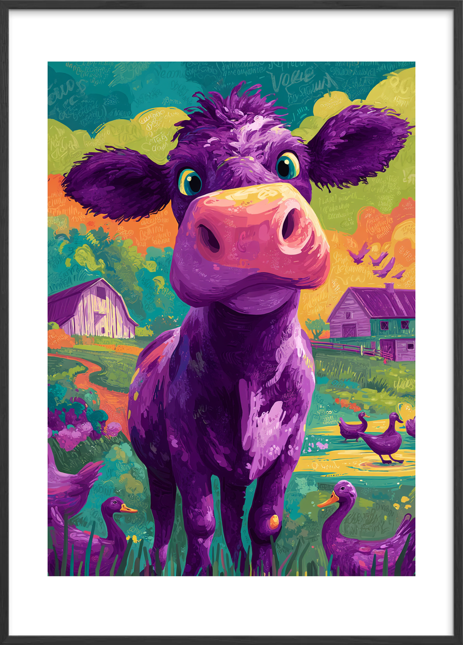 Mælkens symfoni - Black Frame, With White Border