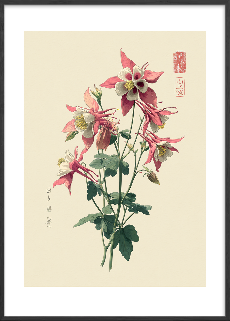 Blomsternes sagte klokkespil - Black Frame, With White Border