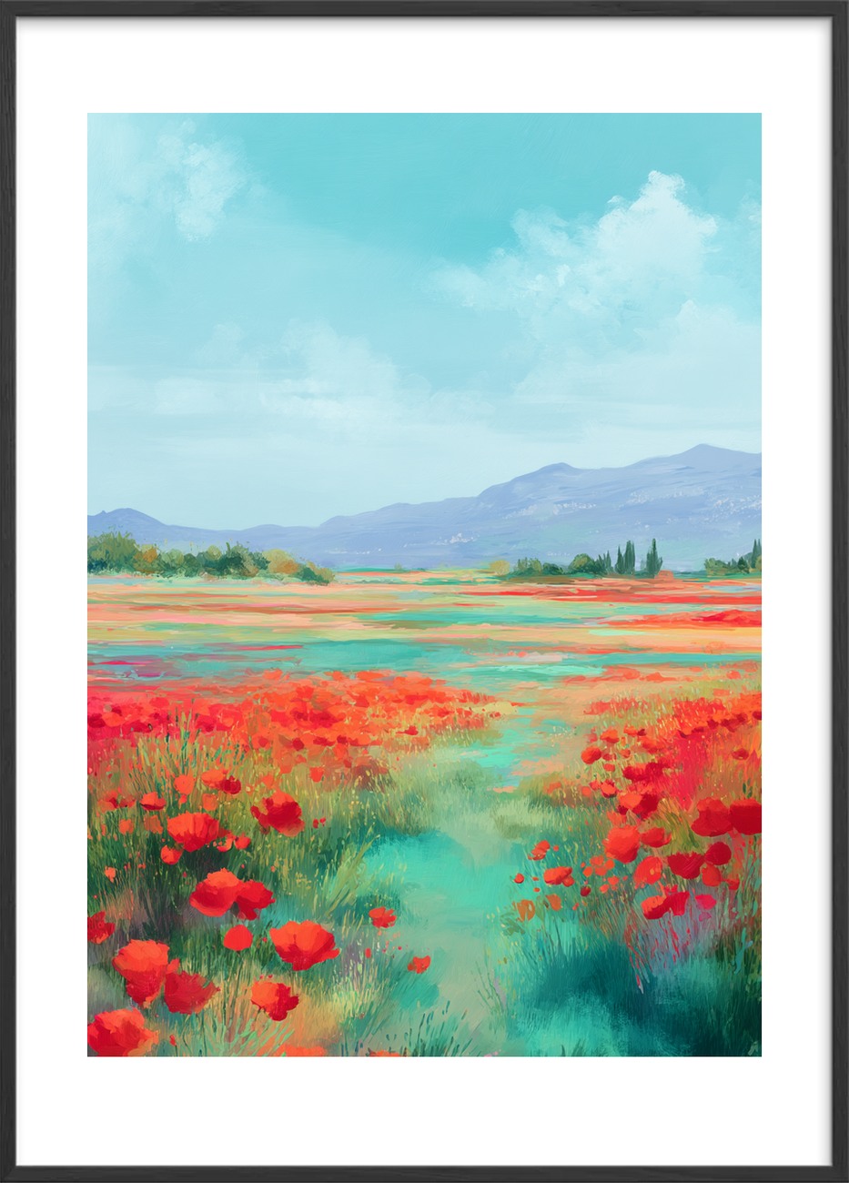 Sommerens røde sus - Black Frame, With White Border