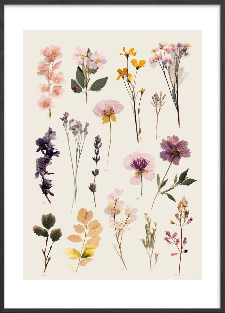 Hvisken fra tørret flora - Black Frame, With White Border