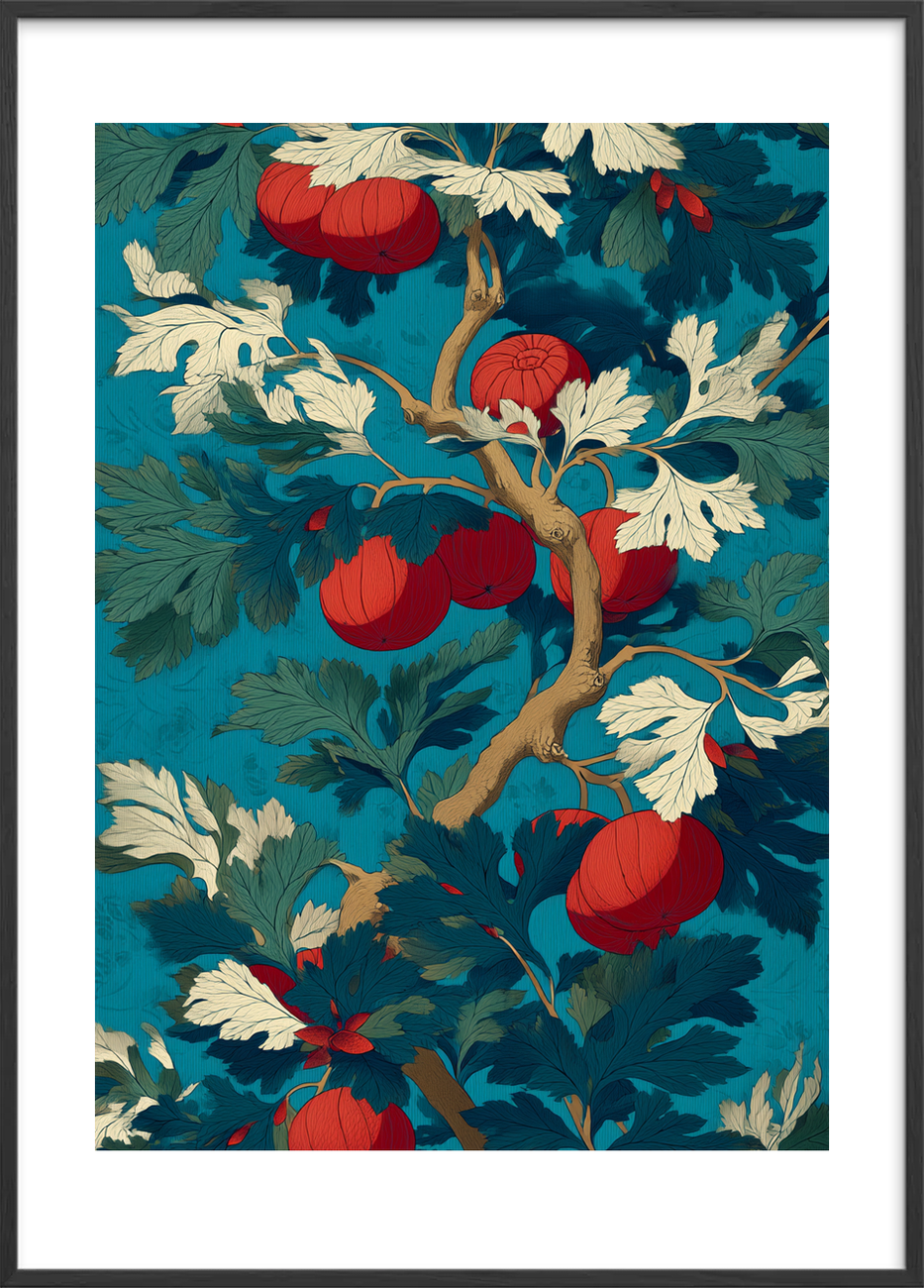 Frugternes stille hvisken - Black Frame, With White Border