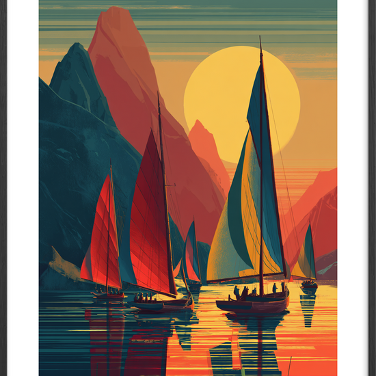 Solens varme smag - Black Frame, With White Border